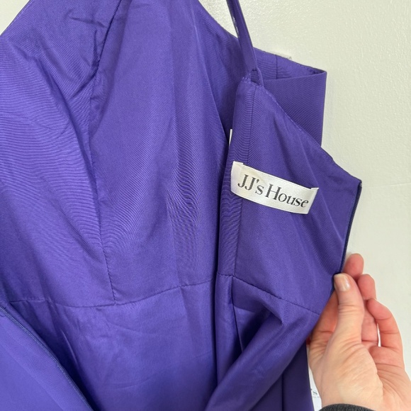 NWT JJs House Purple A-line Cowlneck Floor-length Formal Dress w Slit Size 14 - Picture 9 of 12